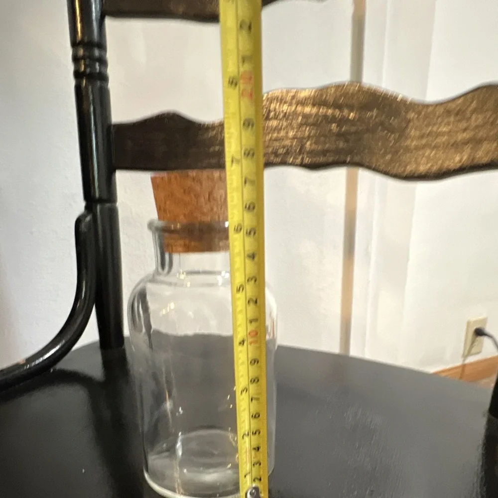 Clear Glass Cylinder Candy Jar with Cork Lid, 7 Inch Height